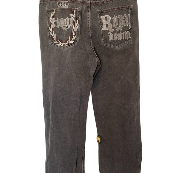 Coogi Australia Men’s Wide Leg Y2K Jeans 38 x 34 Red Stitch Faded Black Hip Hop - Picture 2 of 12